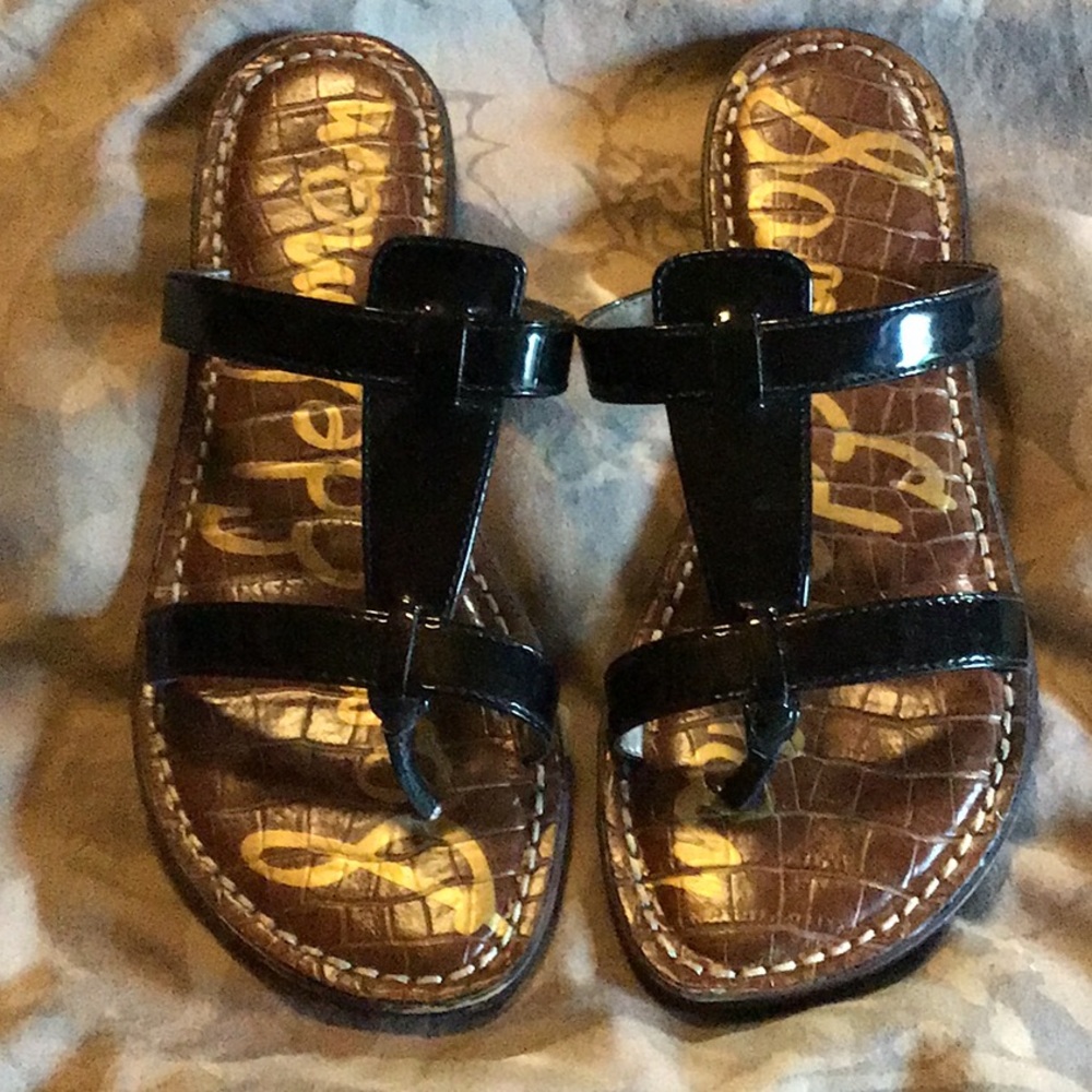 Sam Edelman black patent sandals Size 6M